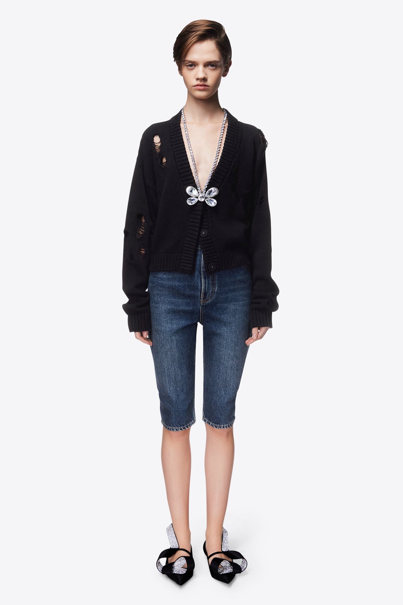 Crystal Butterfly Cardigan | Black