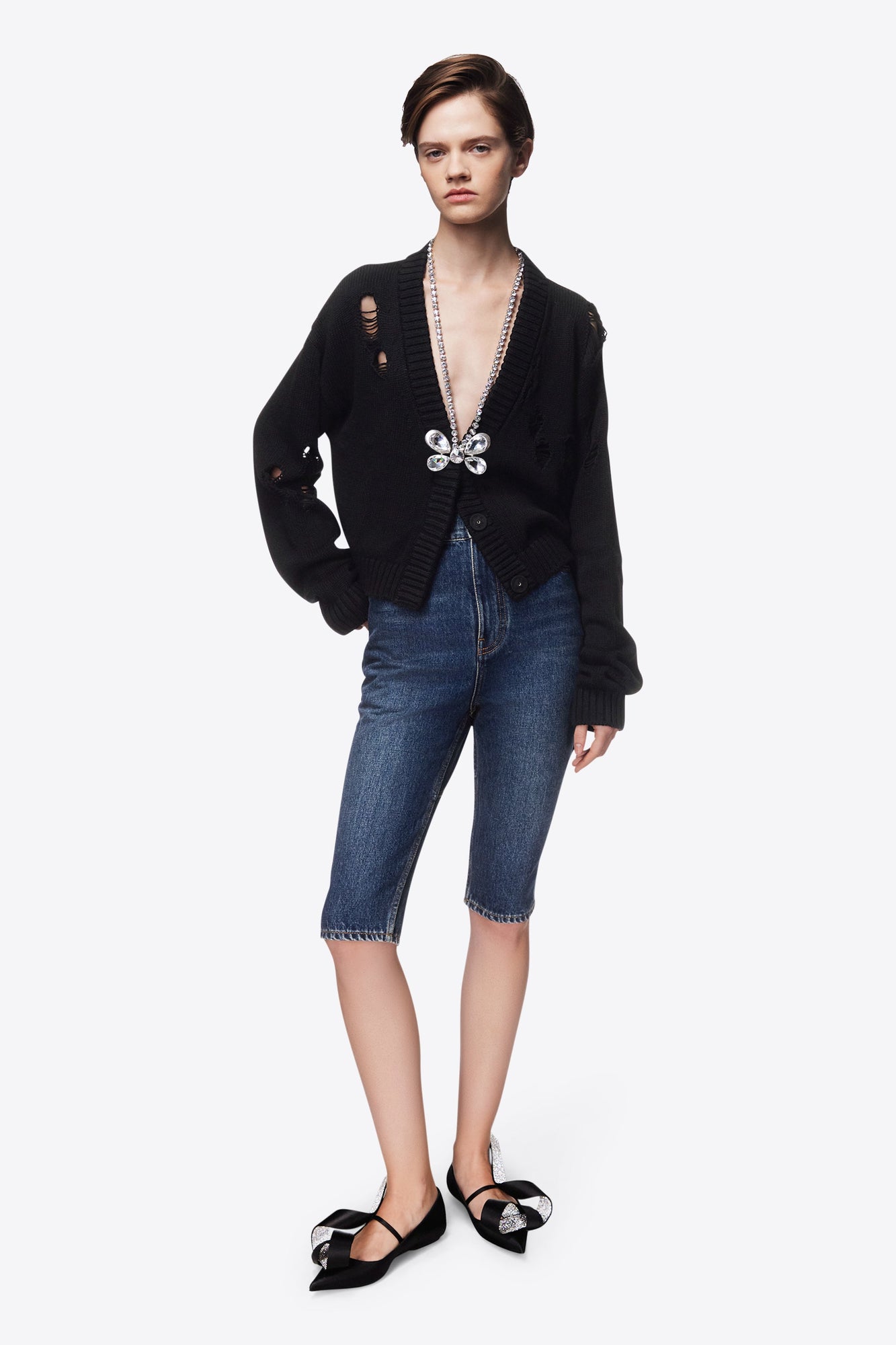 Crystal Butterfly Cardigan | Black
