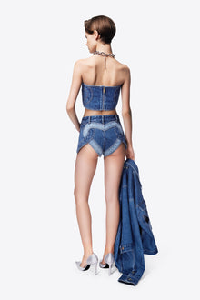 Patchwork Heart Bandeau | Multi Denim Wash