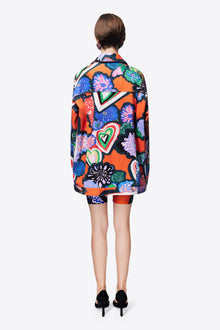 Heart Printed Denim Jacket | Multi