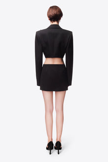 Flower Slit Mini Skirt | Black