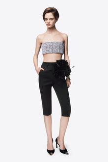 Flower Corsage Tailored Short | Black