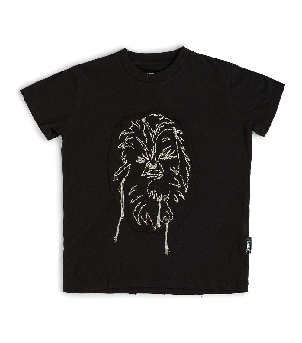 Kid | Embroidered Chewbacca T-Shirt | Black