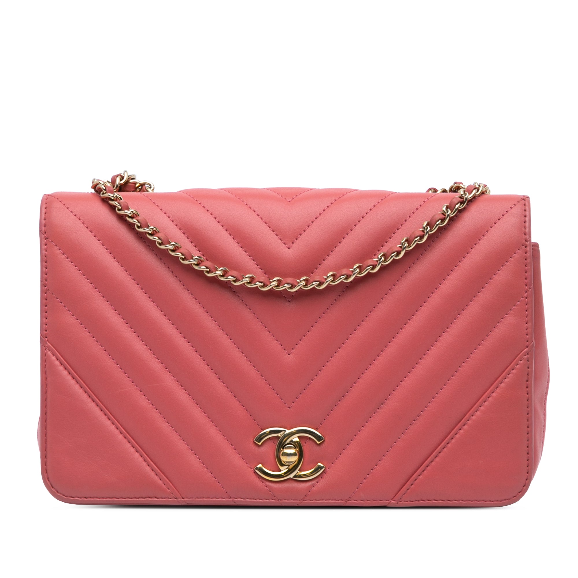 Chanel | Pre-Owned Medium Chevron Lambskin Statement Flap | Pink