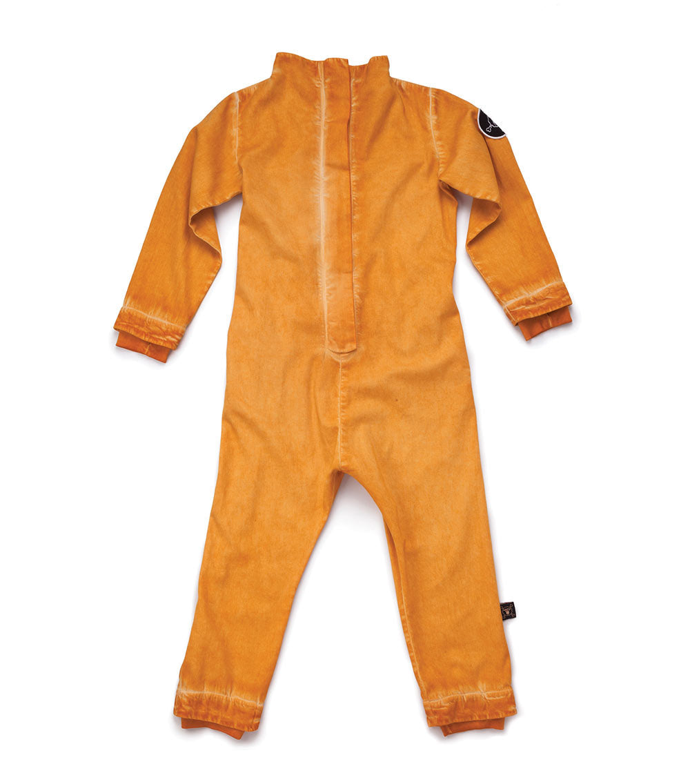Kid | Cotton Aviator Overall | Dyed Tangerine