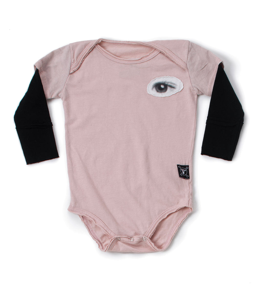 Kid | Tiny Eye Patch Onesie | Powder Pink