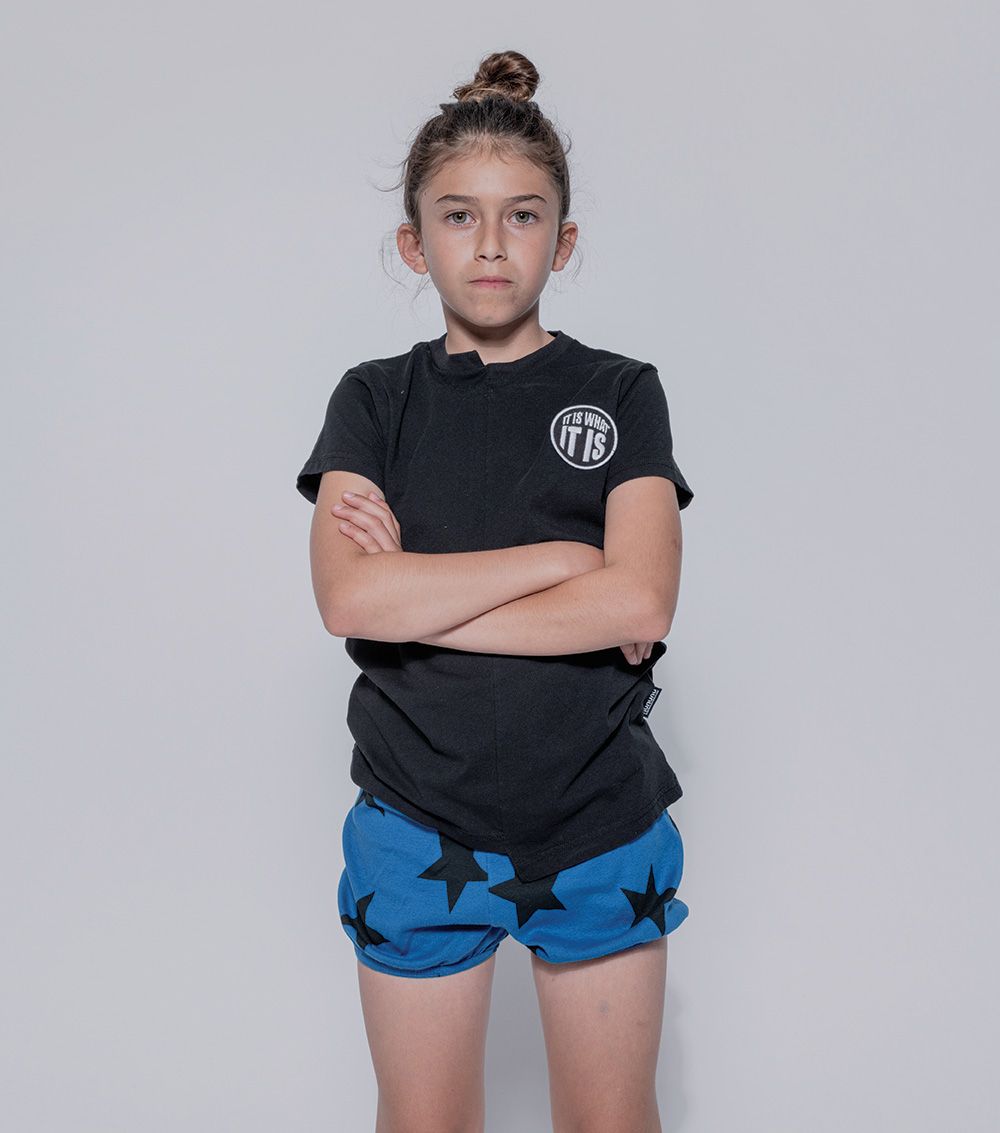 Kid | Star Yoga Shorts | Black