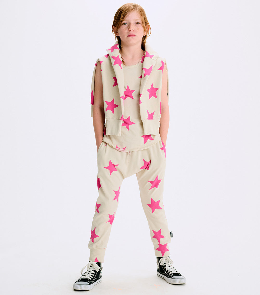 Unisex | Light Star Baggy Pants | Smokey Natural x Hot Pink