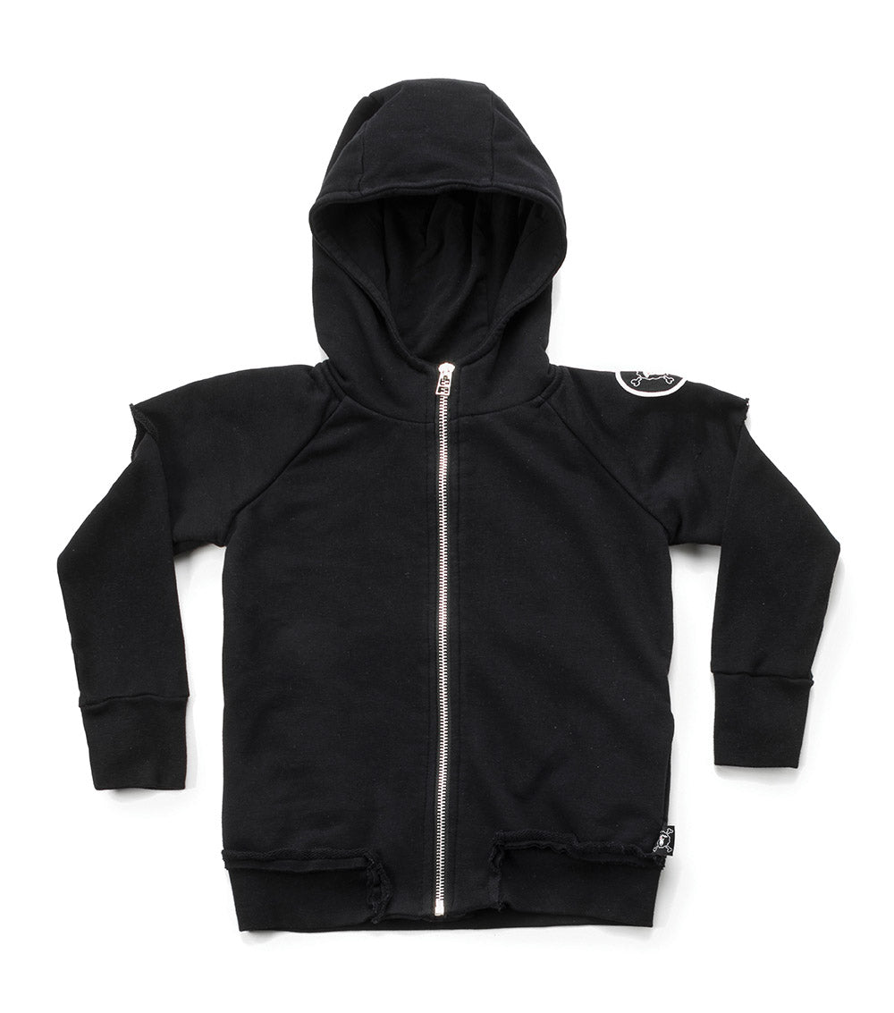 Kid | Twofer Zip Hoodie | Black