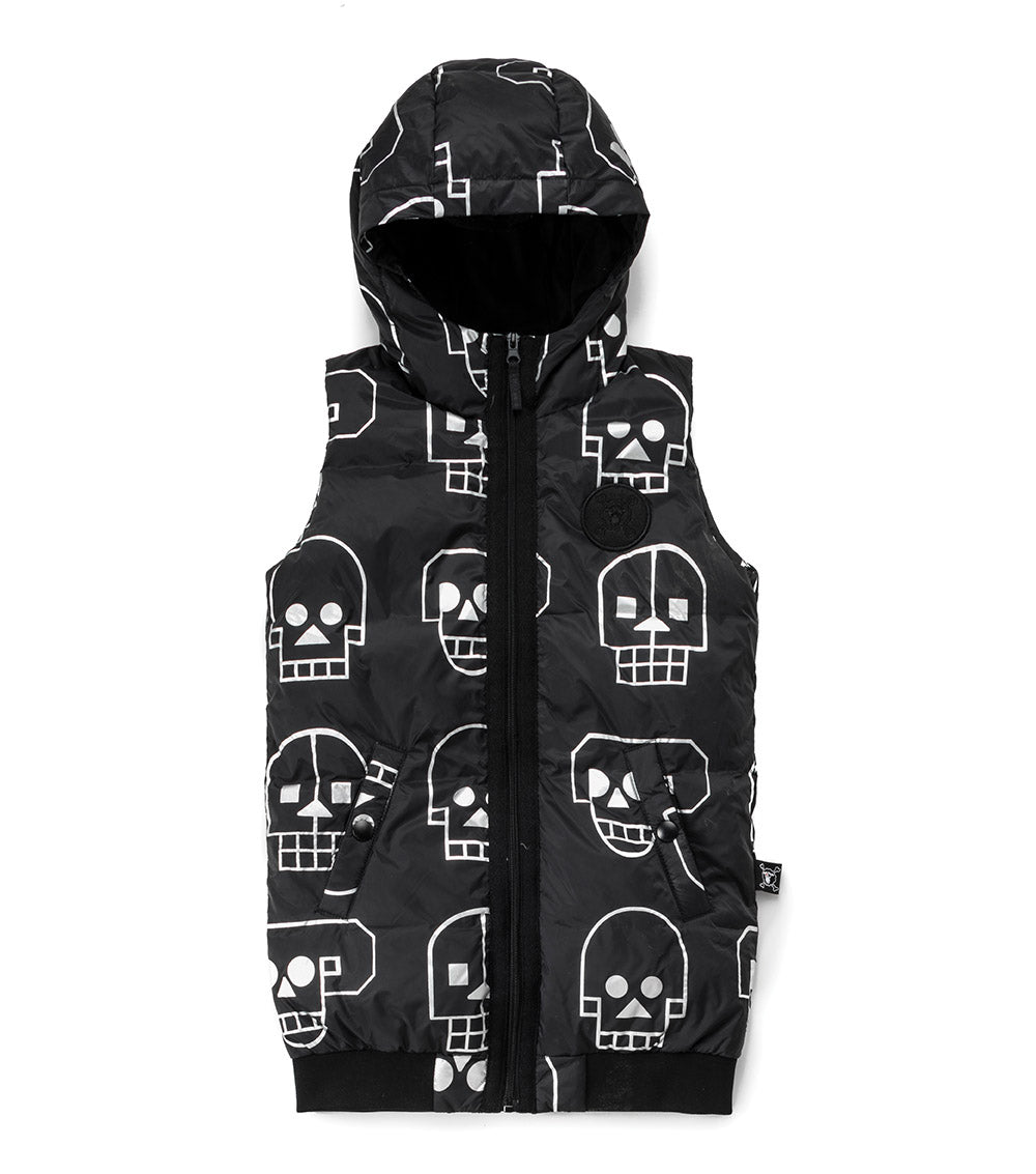 Kid | Down Skull Robot Vest | Black