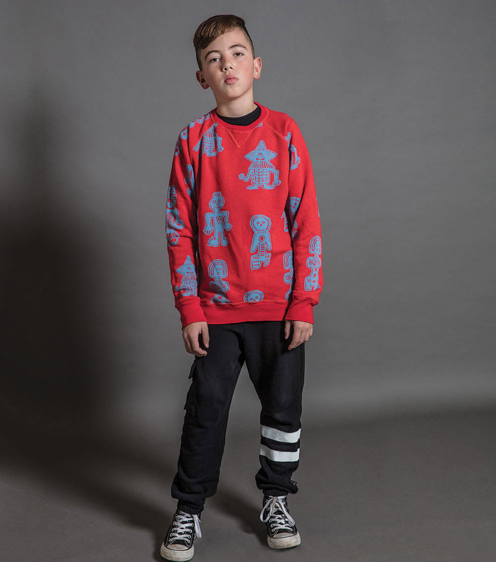 Kid | Tribal Dancers Sweatshirt | Red