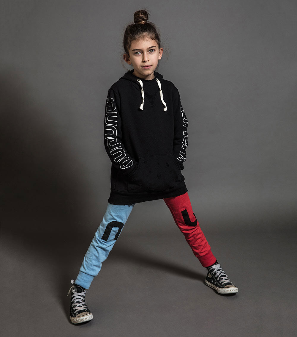 Kid | Nu Leggings | Red x Sky Blue