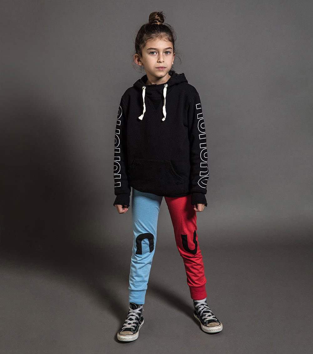 Kid | Fluffy Torn Hoodie | Black