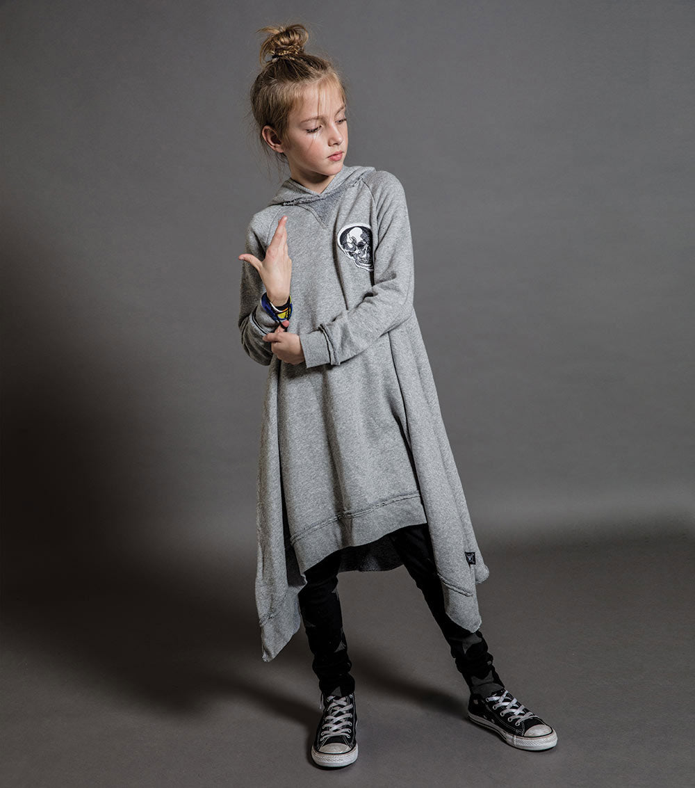 Kid | Hooded Poncho | Heather Grey