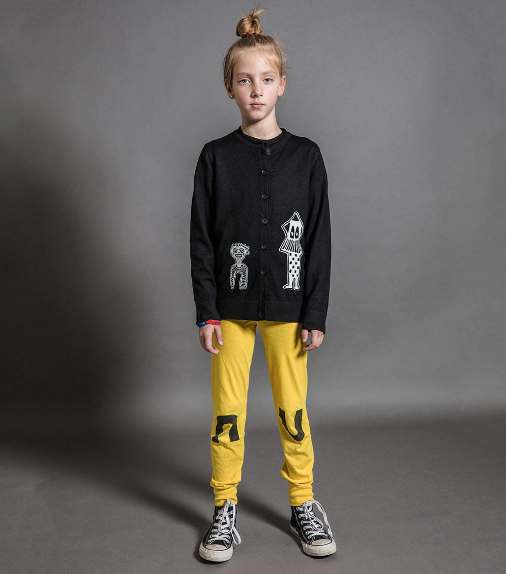 Kid | Tribal Dancers Knit Cardigan | Black