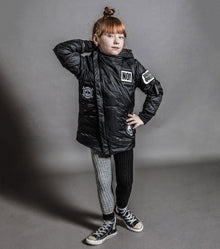Kid | Knit Leggings | Black x Heather Grey