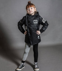 Kid | Knit Leggings | Black x Heather Grey