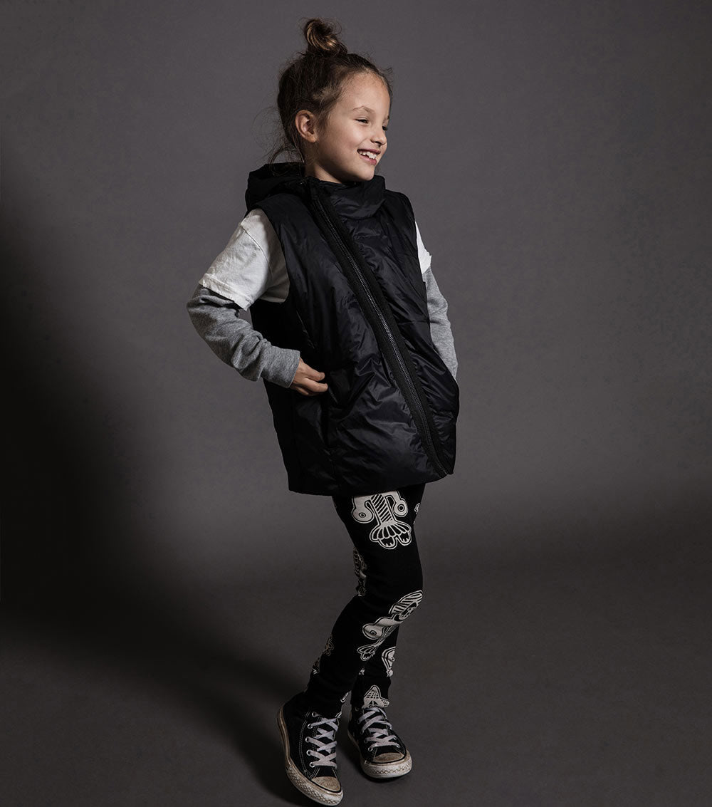 Kid | Hooded Down Vest | Black
