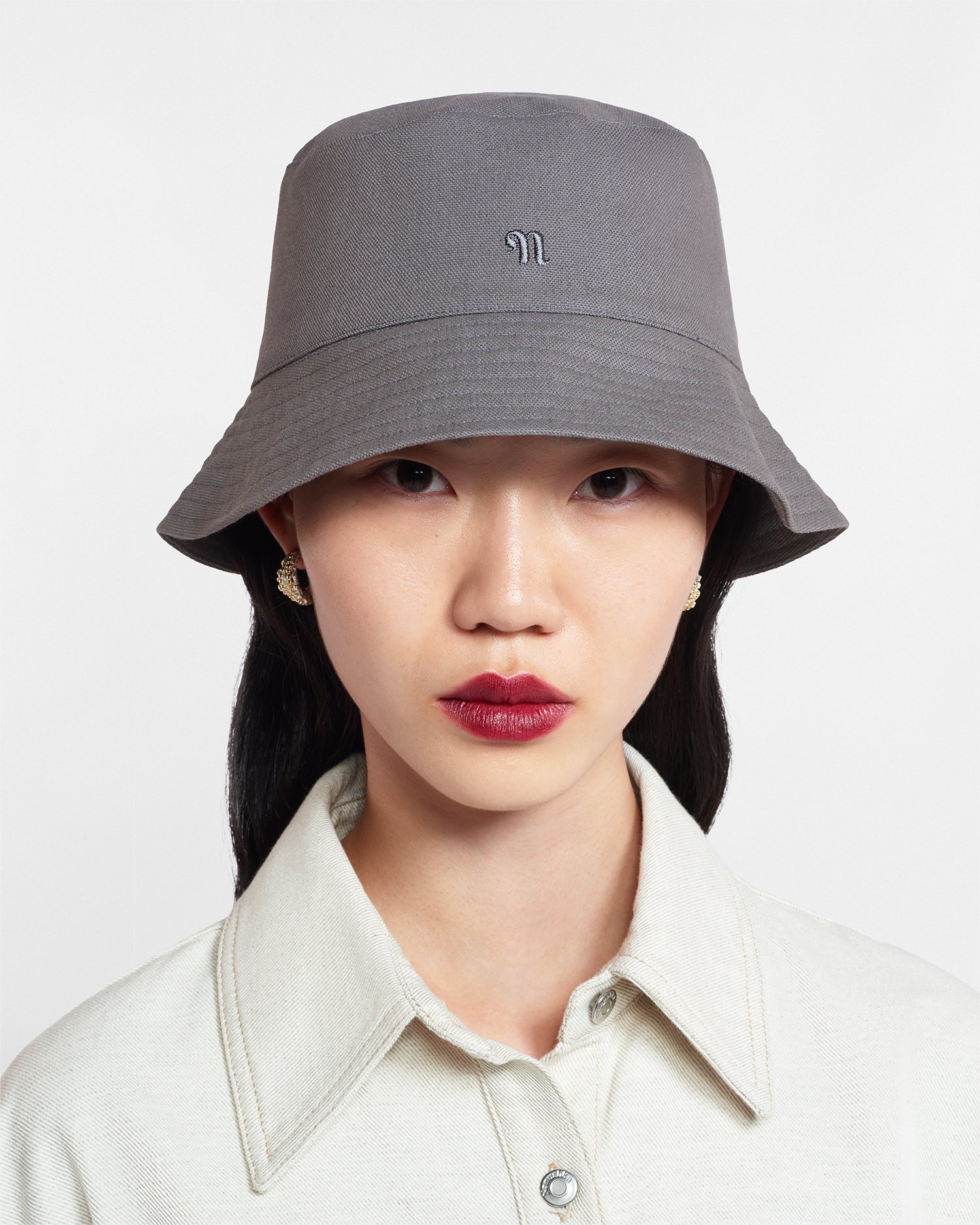 Unisex | Caran Cotton-Canvas Bucket Hat | Asphalt