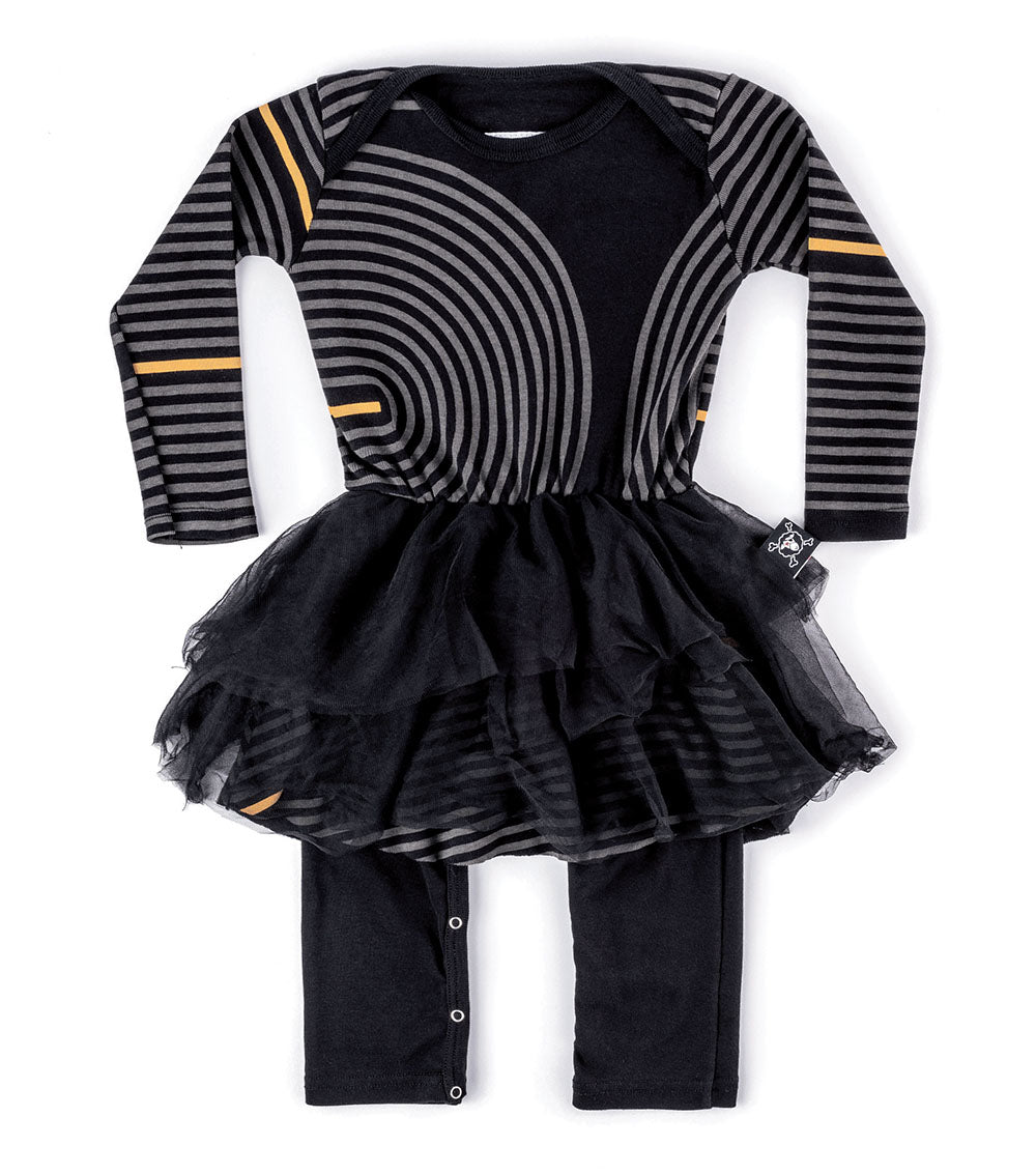 Kid | Spiral Tulle Skirt Overall | Black