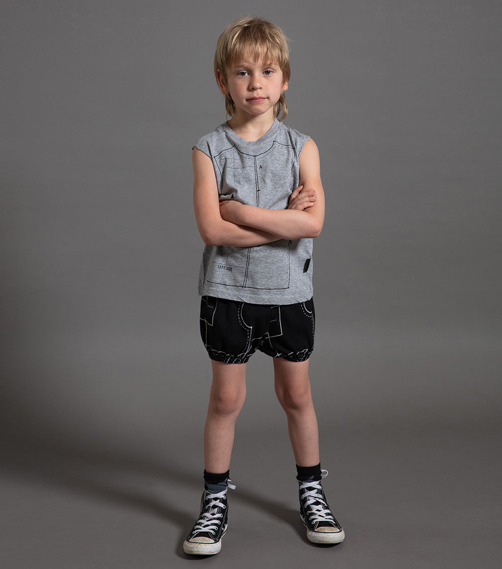 Kid | Sewing Pattern Yoga Shorts | Black