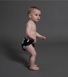 Kid | Rowdy Masks Diaper Swim Trunks | Black