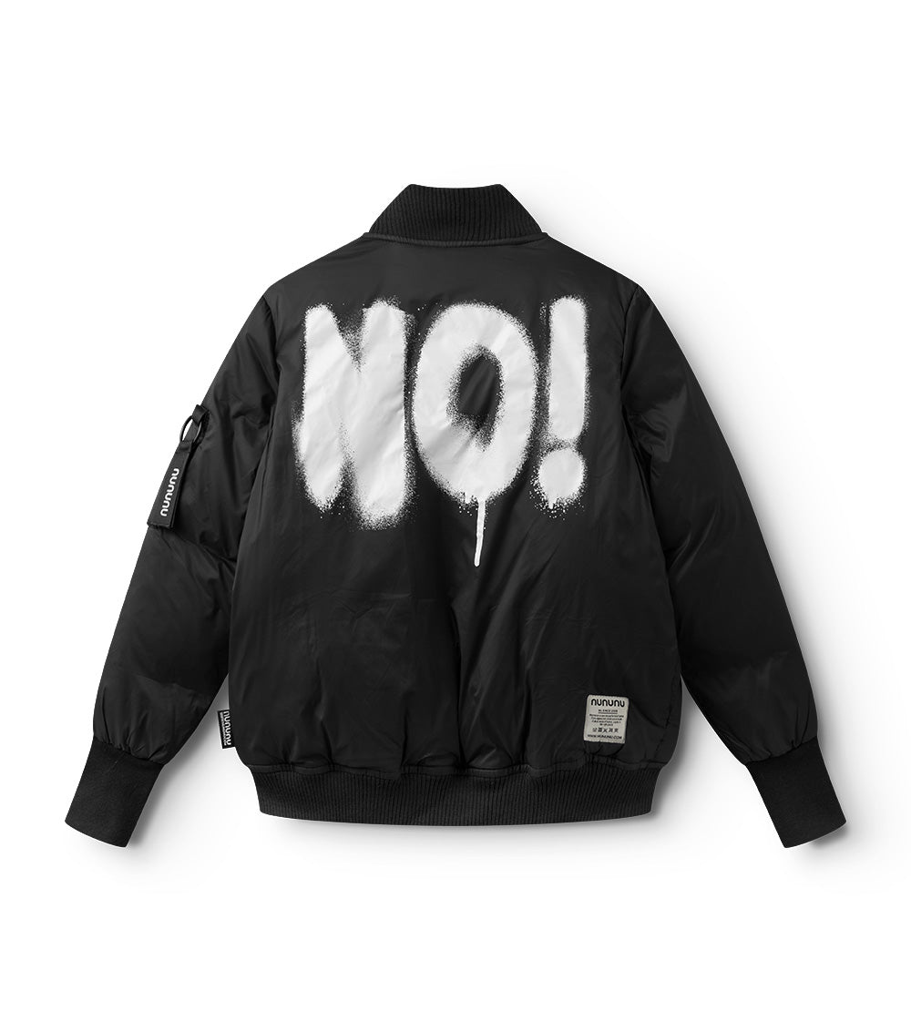 Kid | Sprayed No! Down Bomber Jacket | Black