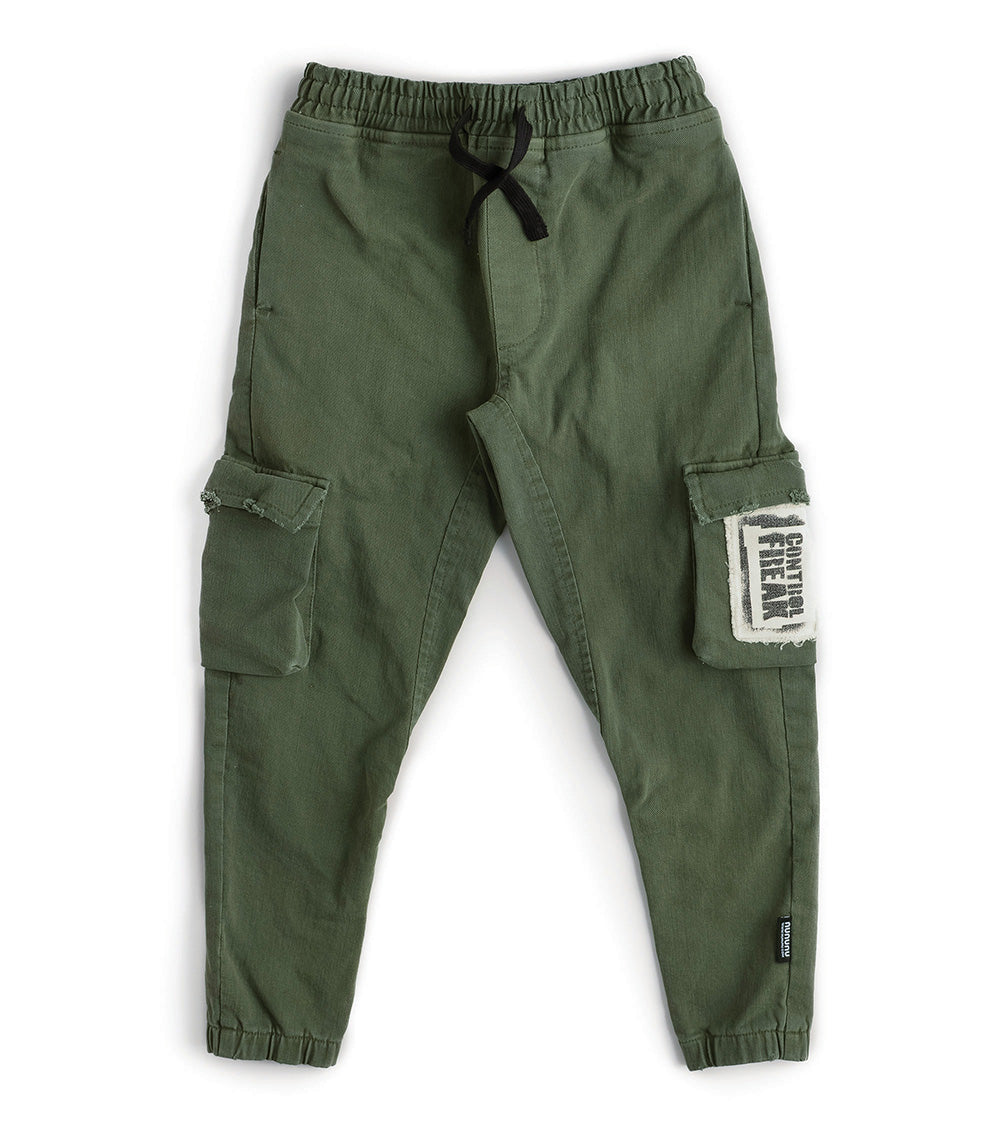 Kid | Patch Cargo Pants | Dyed Olive