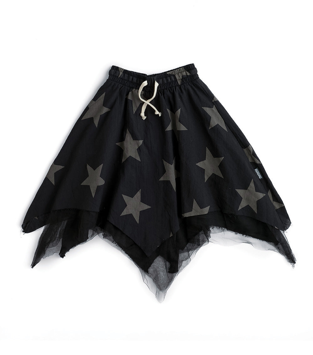 Kid | Voile Star Flowy Skirt | Black