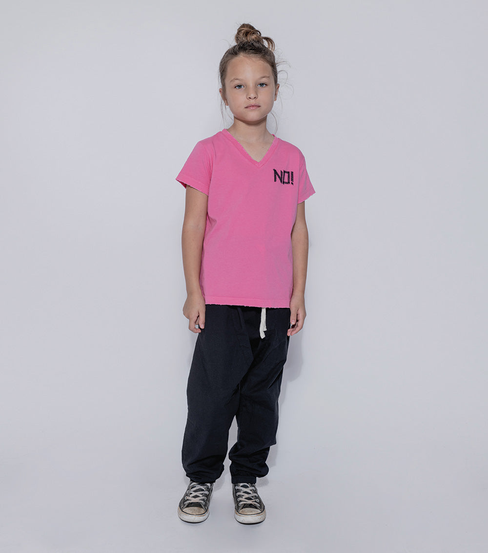 Kid | No! V Shirt | Lava Pink