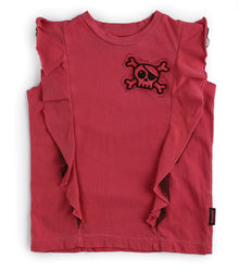 skull patch ruffled shirt 12-18M