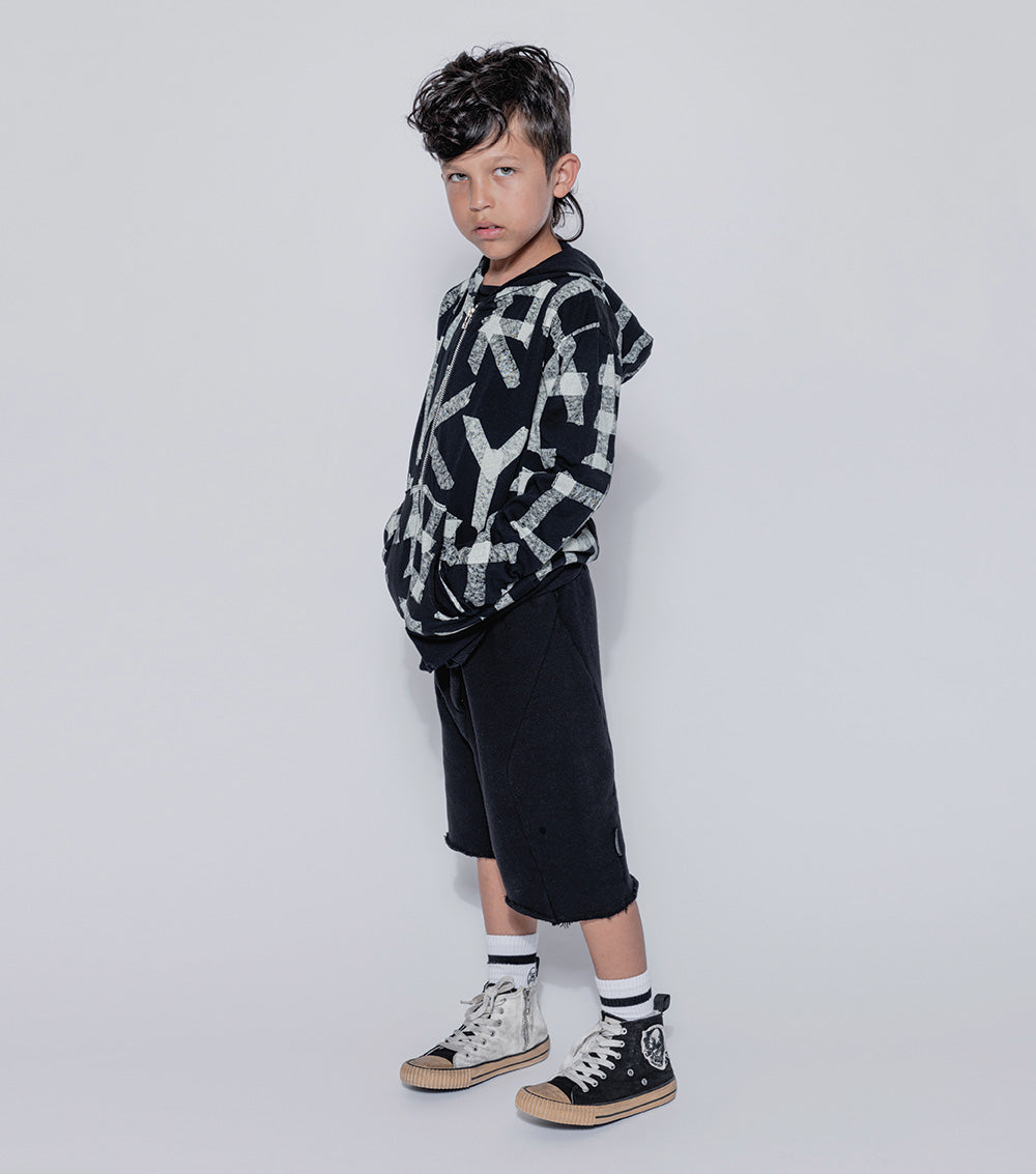 Kid | Masking Tape Light Zip Hoodie | Powder Pink