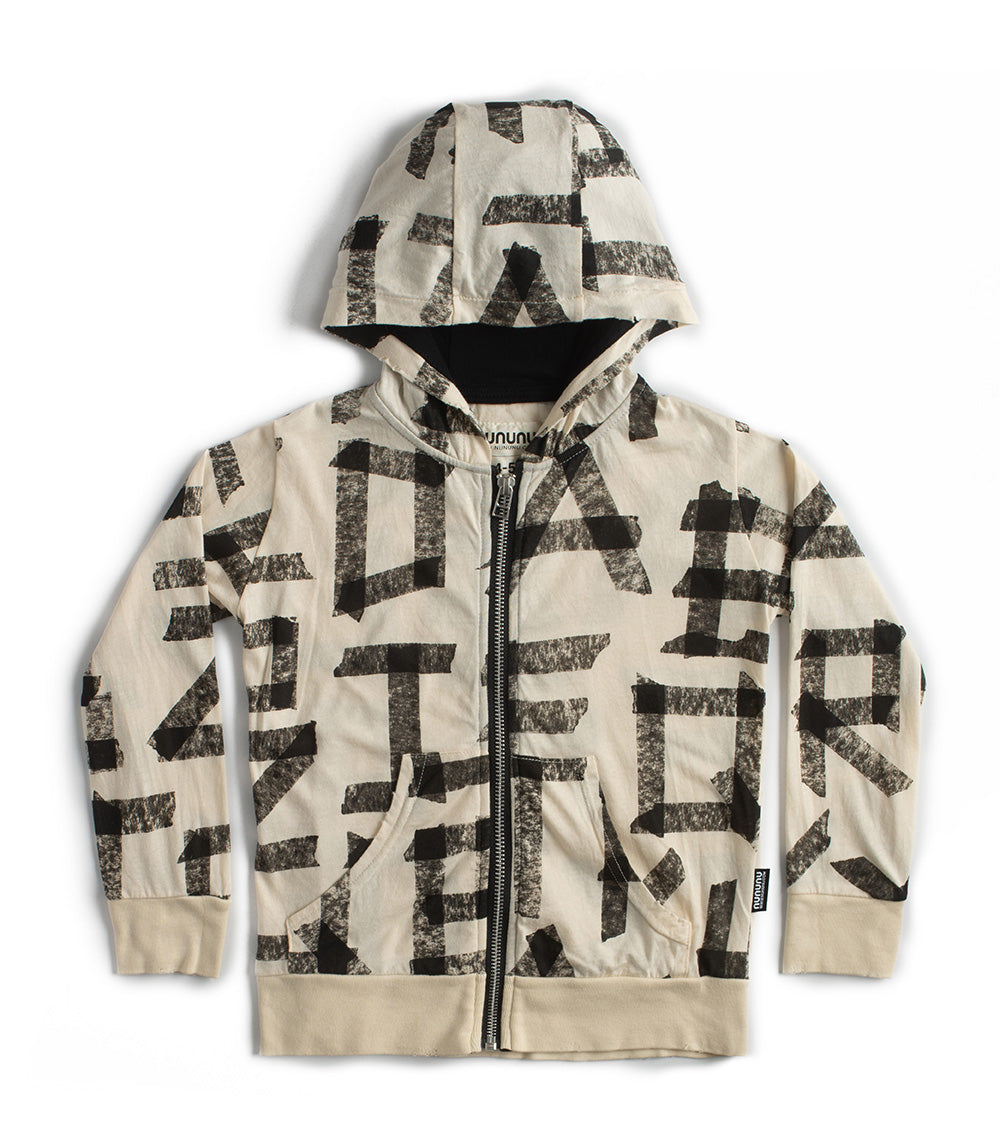 Kid | Masking Tape Light Zip Hoodie | Natural