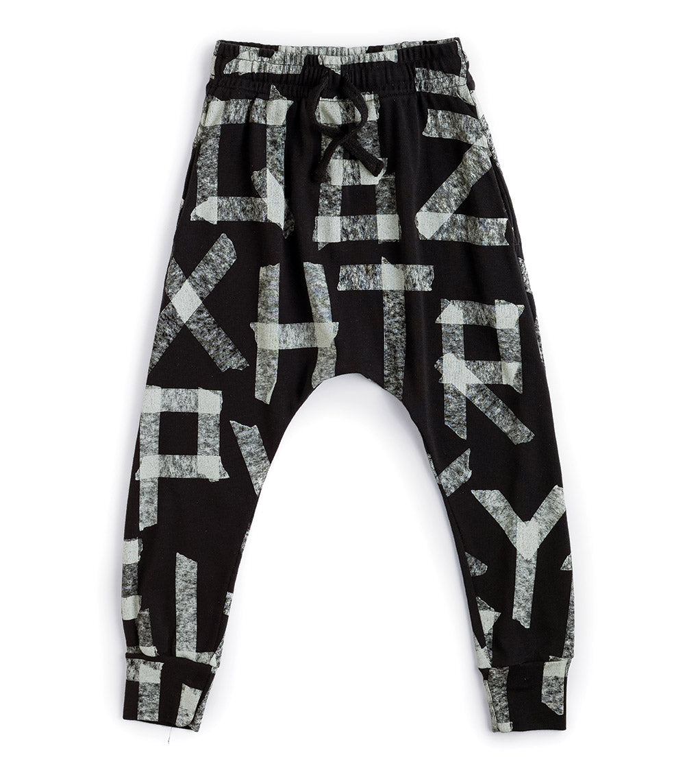 Kid | Light Masking Tape Baggy Pants | Black