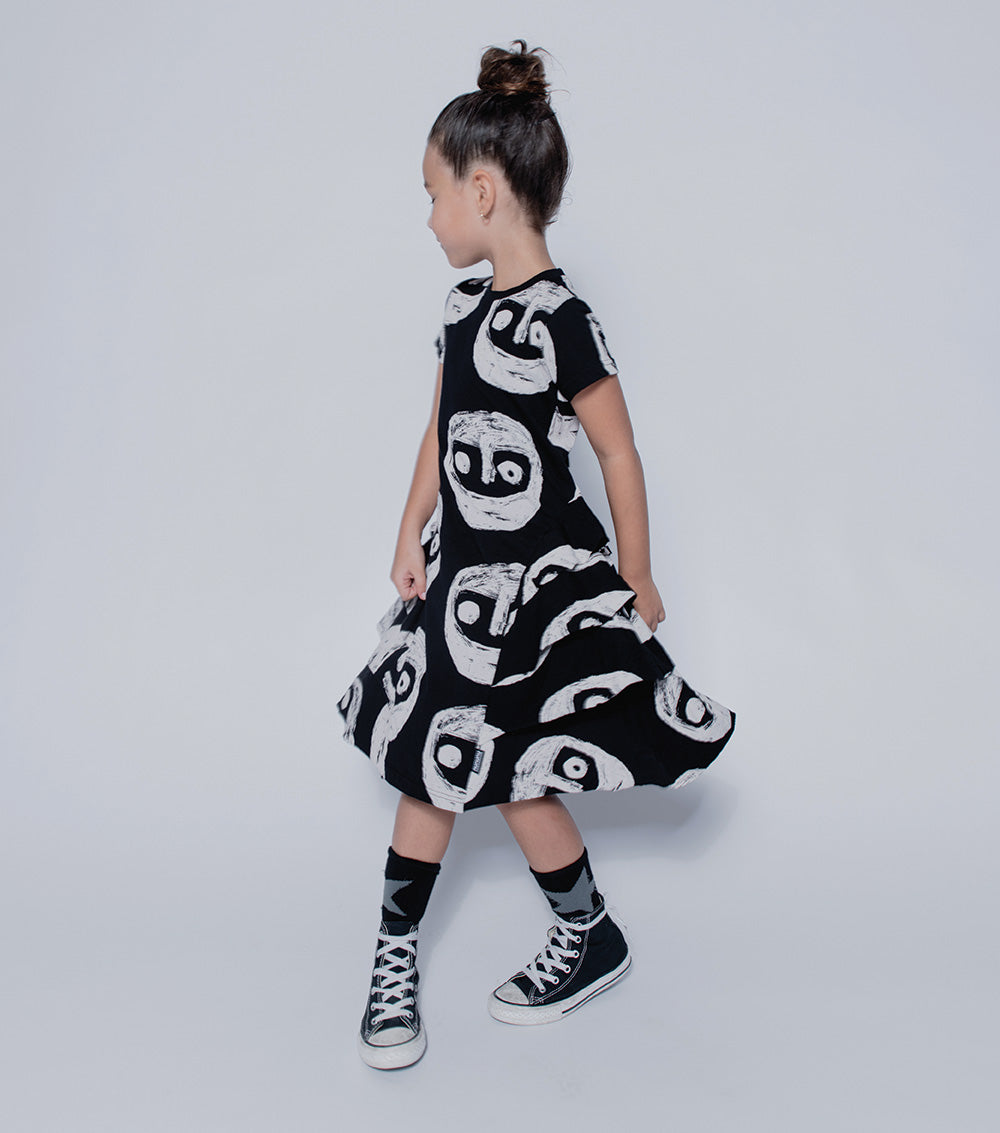 Kid | The Warriors Layered Dress | Black