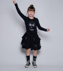 Kid | Dazed Skull Layered Dress | Black