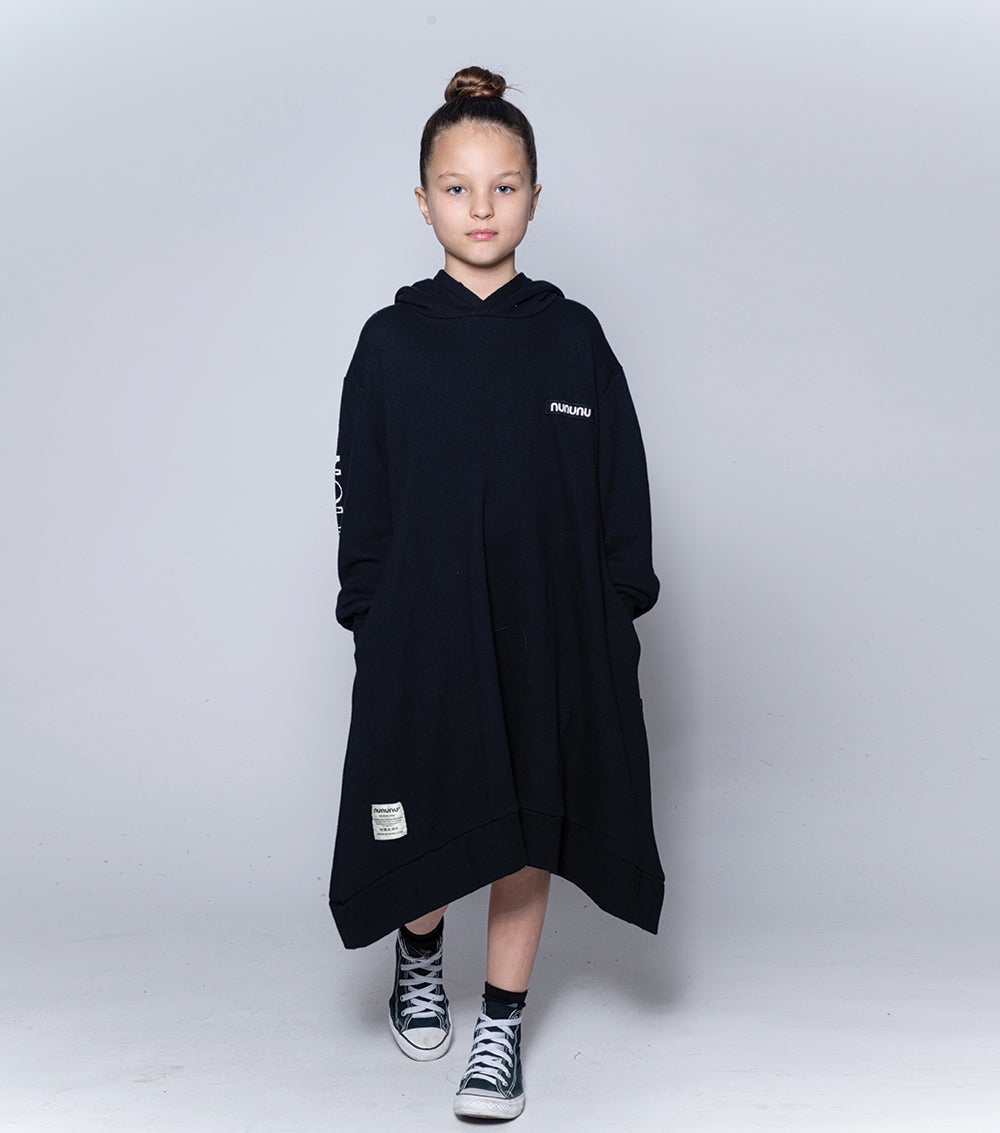Kid | Attention Hooded Dress | Black