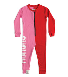 Kid | Duo Zip Loungewear | Hot Pink x Red