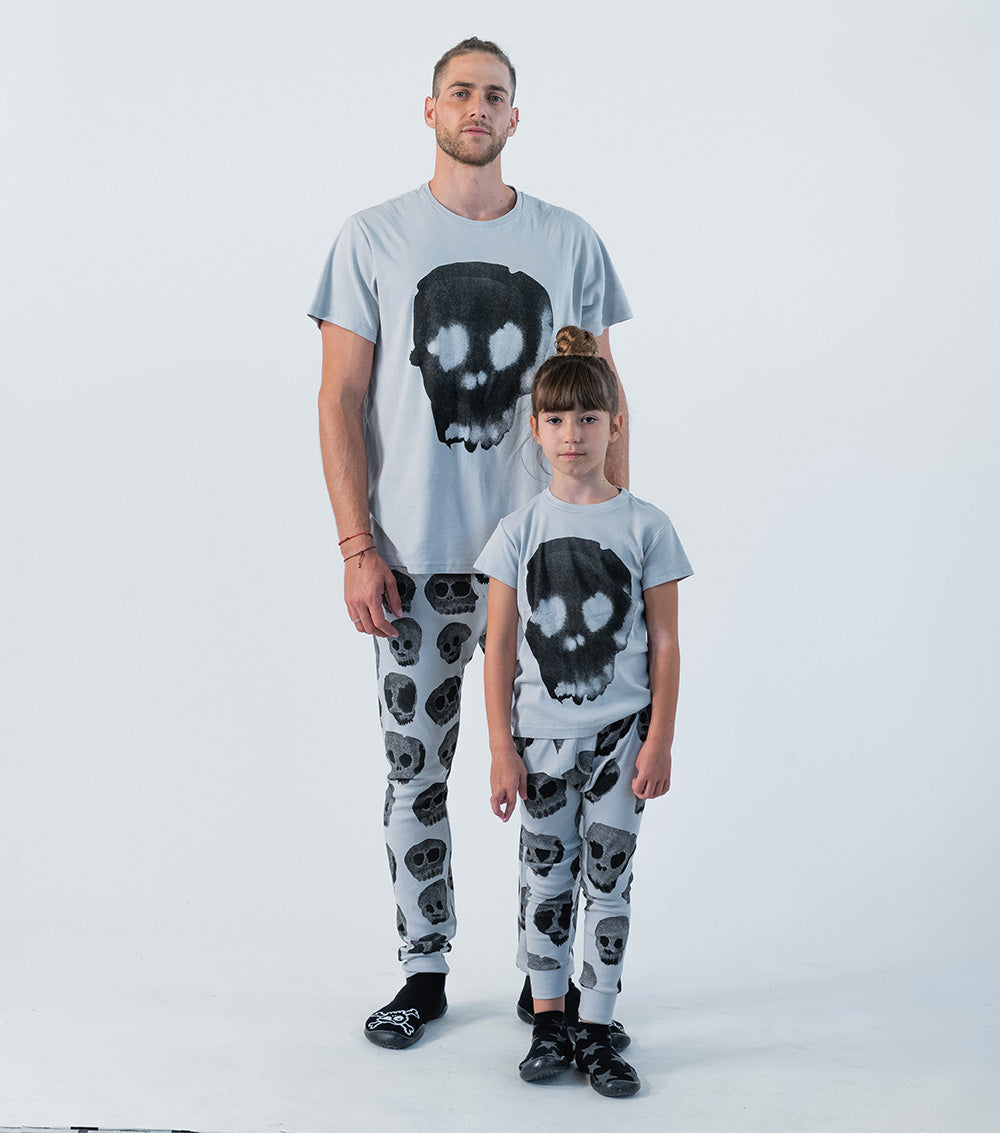 Kid | Water Skull Loungewear | Ice Grey