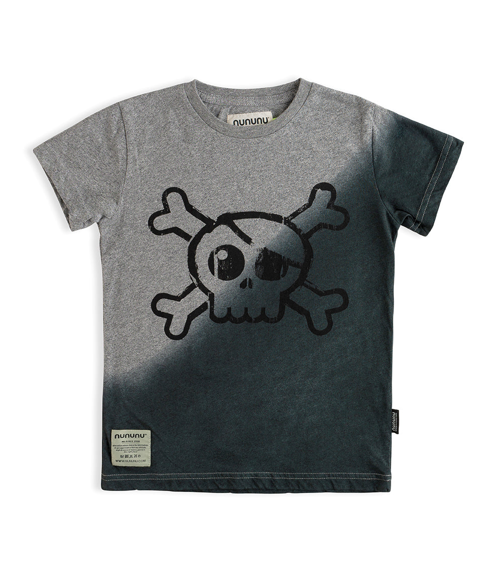 Kid | Gradient Skull T-Shirt | Dusty Heather Grey