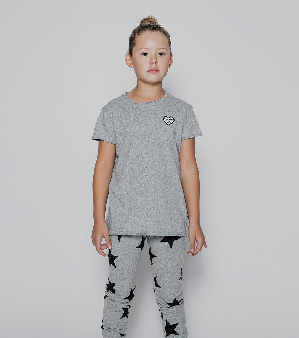 Kid | Bandaid Heart Patch T-Shirt | Heather Grey