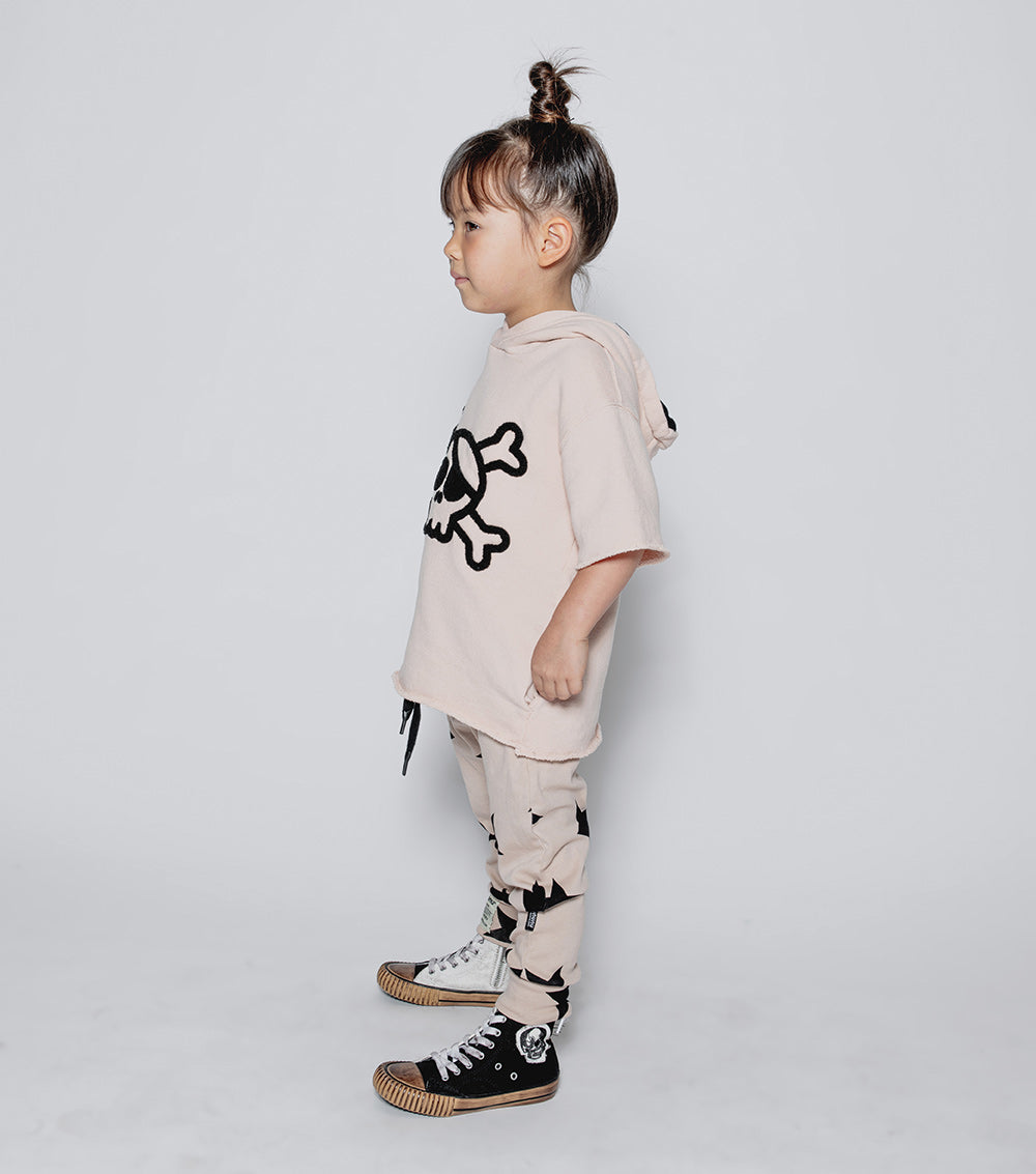 Kid | Fuzzy Skull Hooded Sweatshirt | Nude