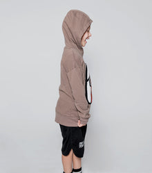 Kid | Rainbow Dude Patch Hoodie | Earth Brown