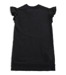 Kid | Ruffled Sleeve Sweatdress | Black