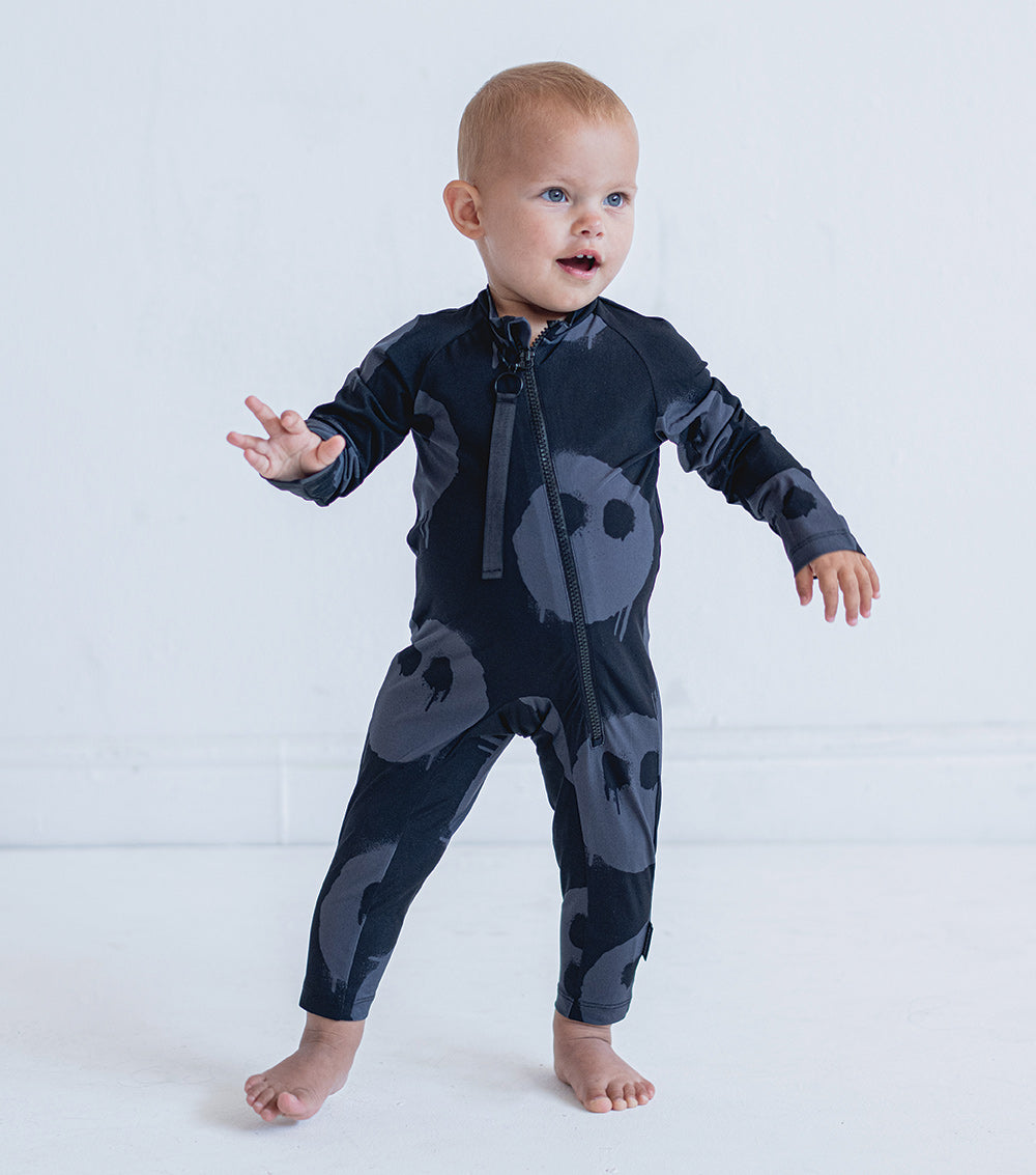 Kid | Melting Masks Swim Overall | Black