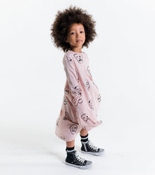 Kid | 360 Skull Mask Dress | Powder Pink