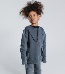 Kid | Patchwork Sweatshirt | Dyed Graphite