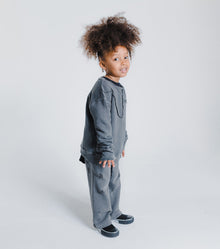 Kid | Patchwork Sweatshirt | Dyed Graphite