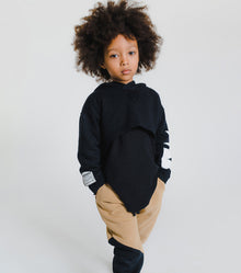 Kid | Cropped Hi-Lo Hoodie | Black