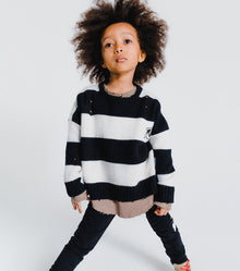 Kid | Striped Knit | Black x White